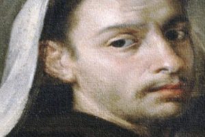 Particolare, del volto di S.Angelo - tela di Antonio de Pereda y Salgado (1667 ca.) del Museo del Prado di Madrid (Spagna)